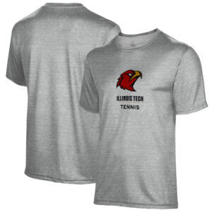 Men's Gray Illinois Tech Scarlet Hawks Tennis Name Drop T-Shirt