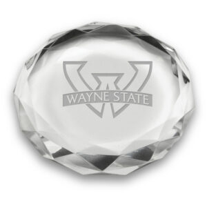 Wayne State Warriors 3'' Optic Crystal Faceted Paperweight