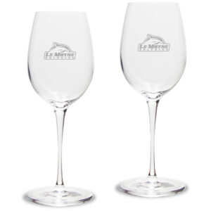 Le Moyne Dolphins 12 oz. 2-Piece Luigi Bormioli Titanium White Wine Glass Set