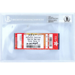 Jorge Soler Atlanta Braves Autographed 2021 World Series Game 6 Ticket with ''21 WS MVP'' Inscription - BAS 10