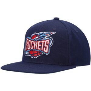 Men's Mitchell & Ness Navy Houston Rockets Hardwood Classics Team Ground 2.0 Snapback Hat