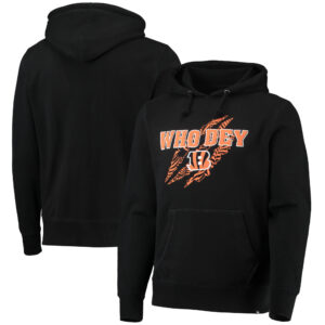 Men's '47 Black Cincinnati Bengals Team Headline Pullover Hoodie