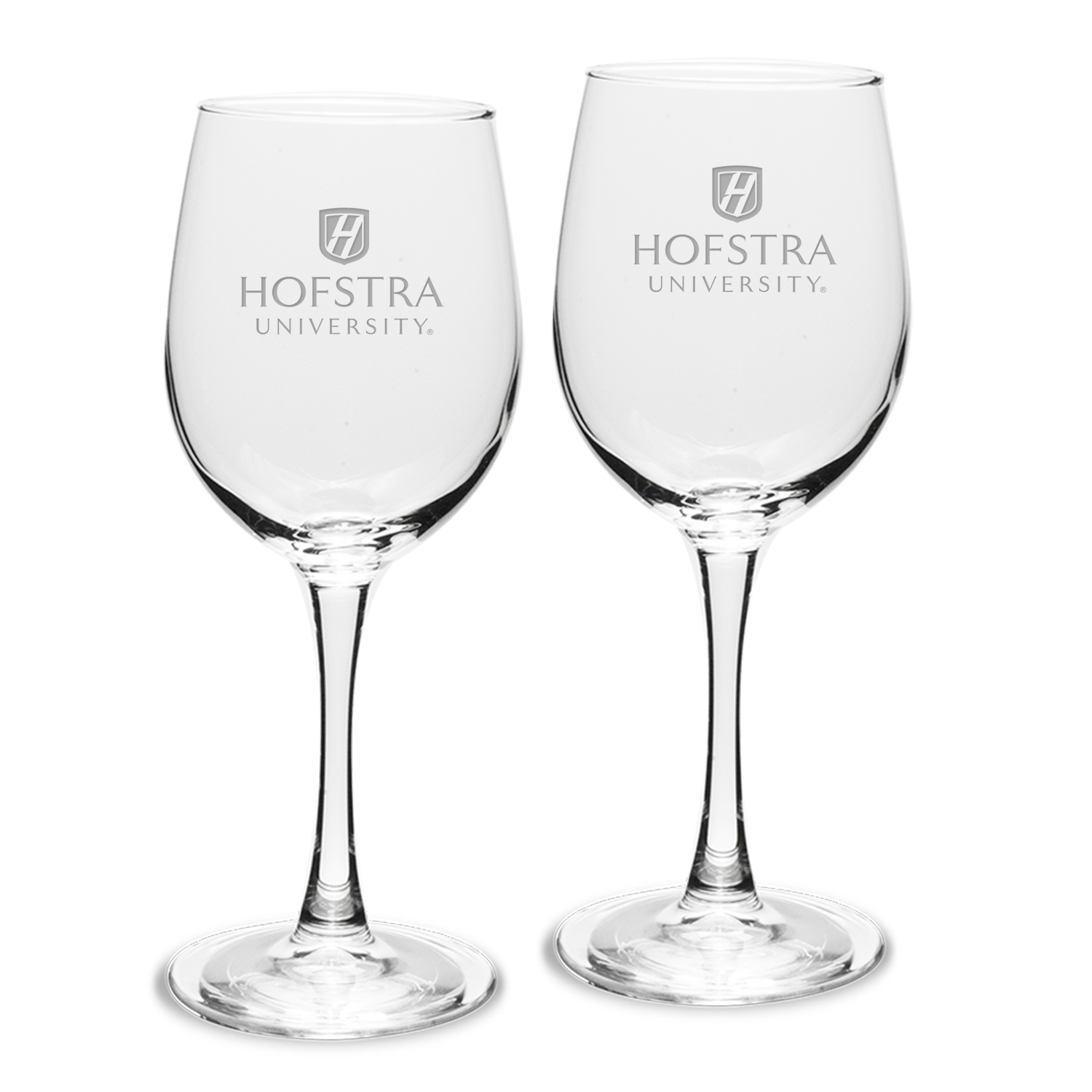 Hofstra University Pride 12oz. 2-Piece Traditional White Wine Glass Set