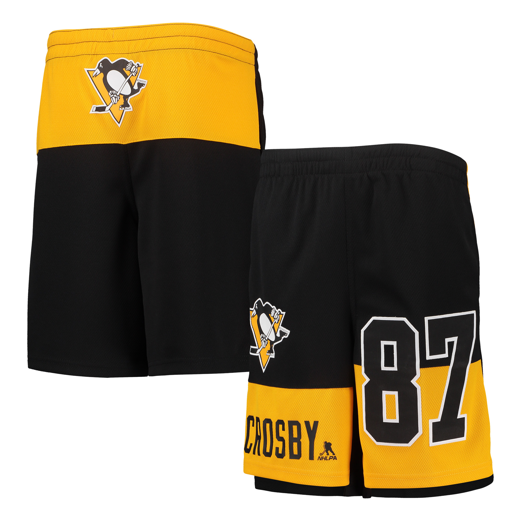 Youth Sidney Crosby Black Pittsburgh Penguins Pandemonium Name & Number Shorts - Image 5