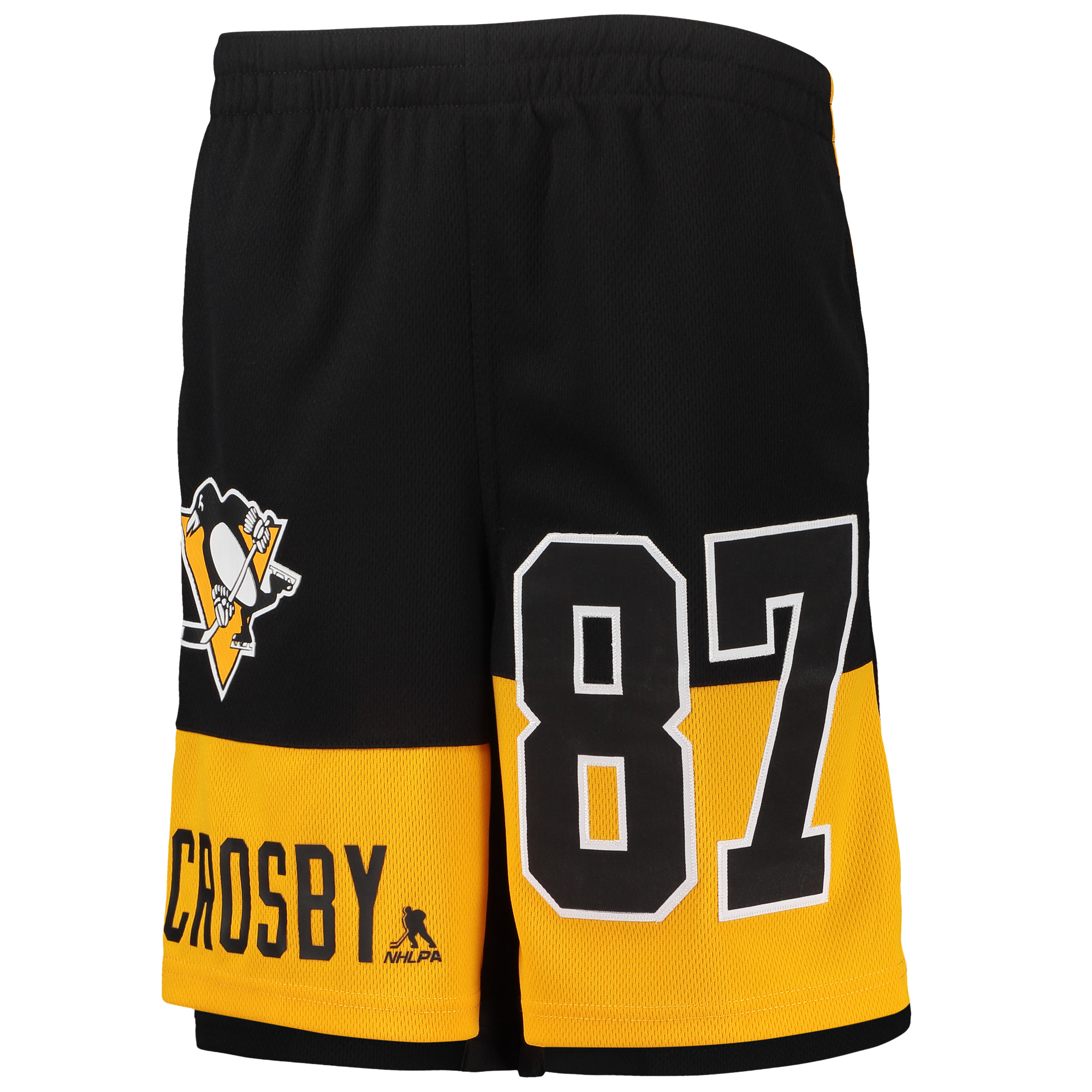 Youth Sidney Crosby Black Pittsburgh Penguins Pandemonium Name & Number Shorts - Image 3