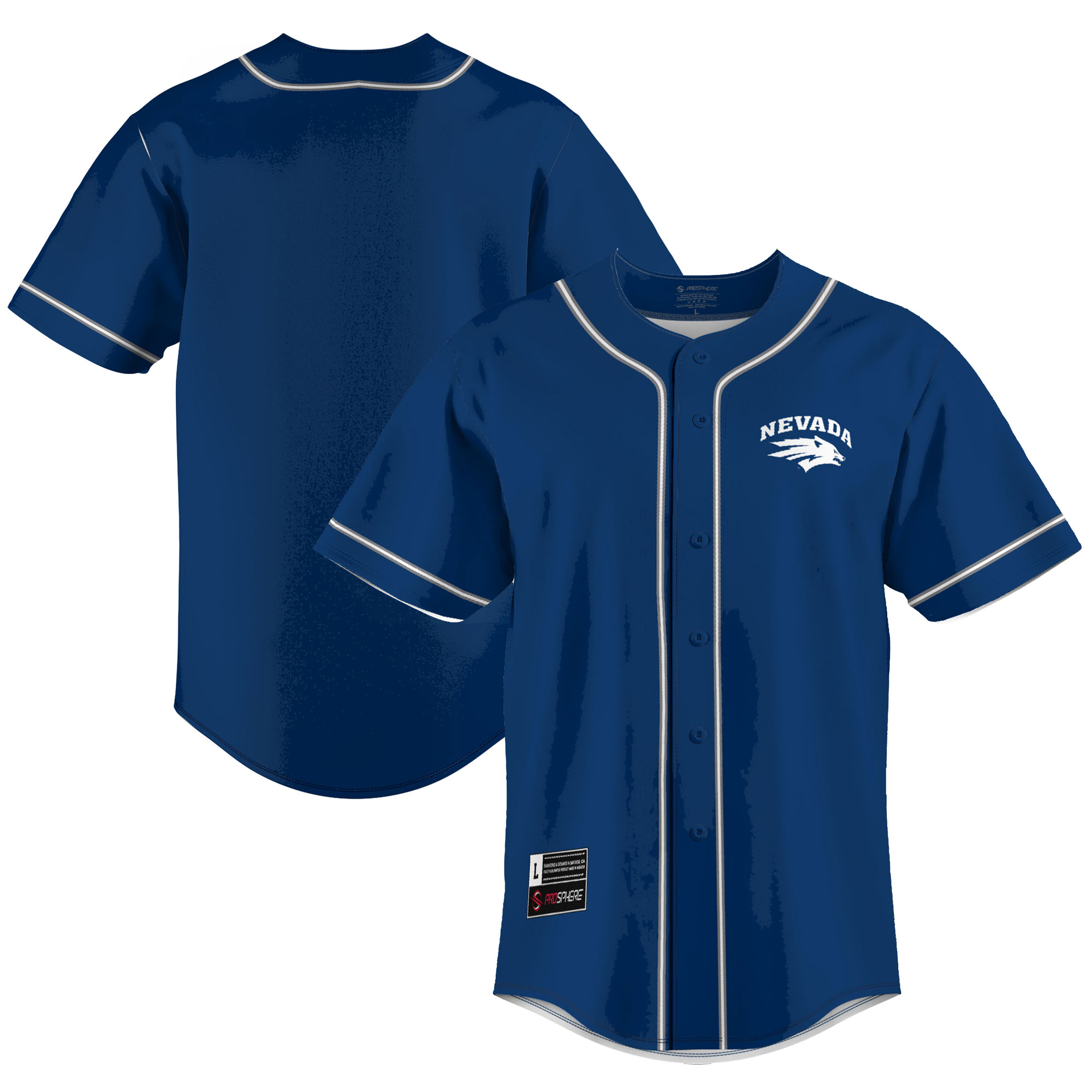 Men's GameDay Greats Blue Nevada Wolf Pack Lightweight Baseball Jersey - Image 5