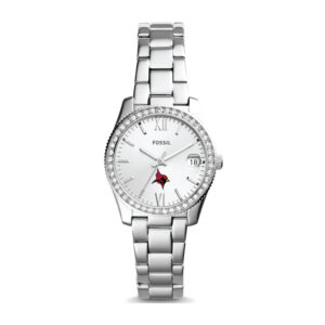 Women's Fossil Silver St John Fisher Cardinals Scarlette Mini Three-Hand Date Watch