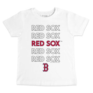 Infant Tiny Turnip White Boston Red Sox Stacked T-Shirt