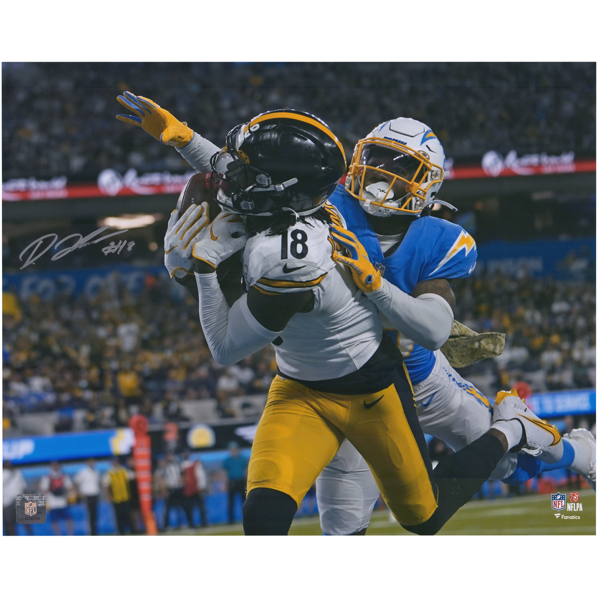 Diontae Johnson Pittsburgh Steelers Autographed 16" x 20" Touchdown Catch Photograph