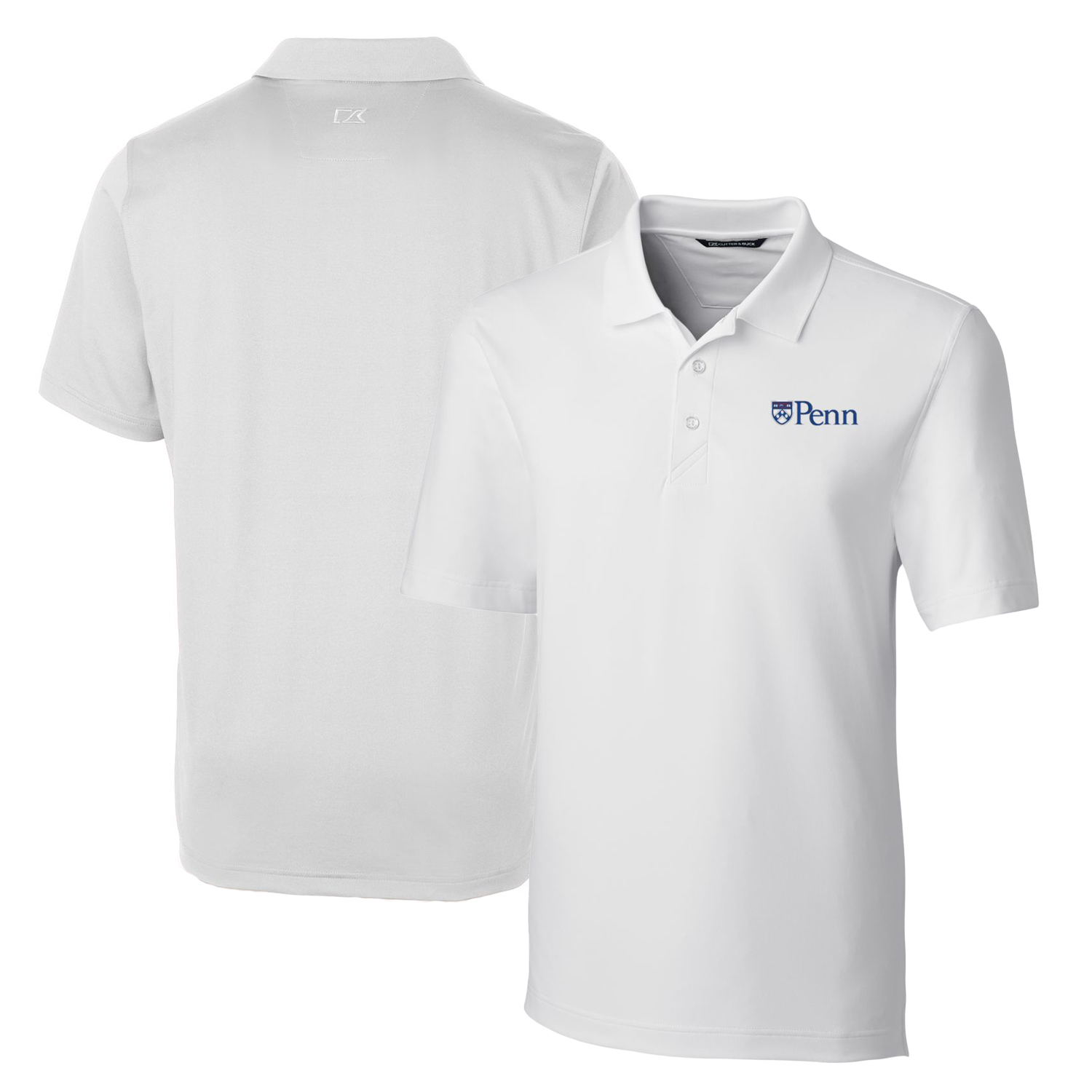 Men's Cutter & Buck White Pennsylvania Quakers Big & Tall Forge Stretch Polo - Image 2