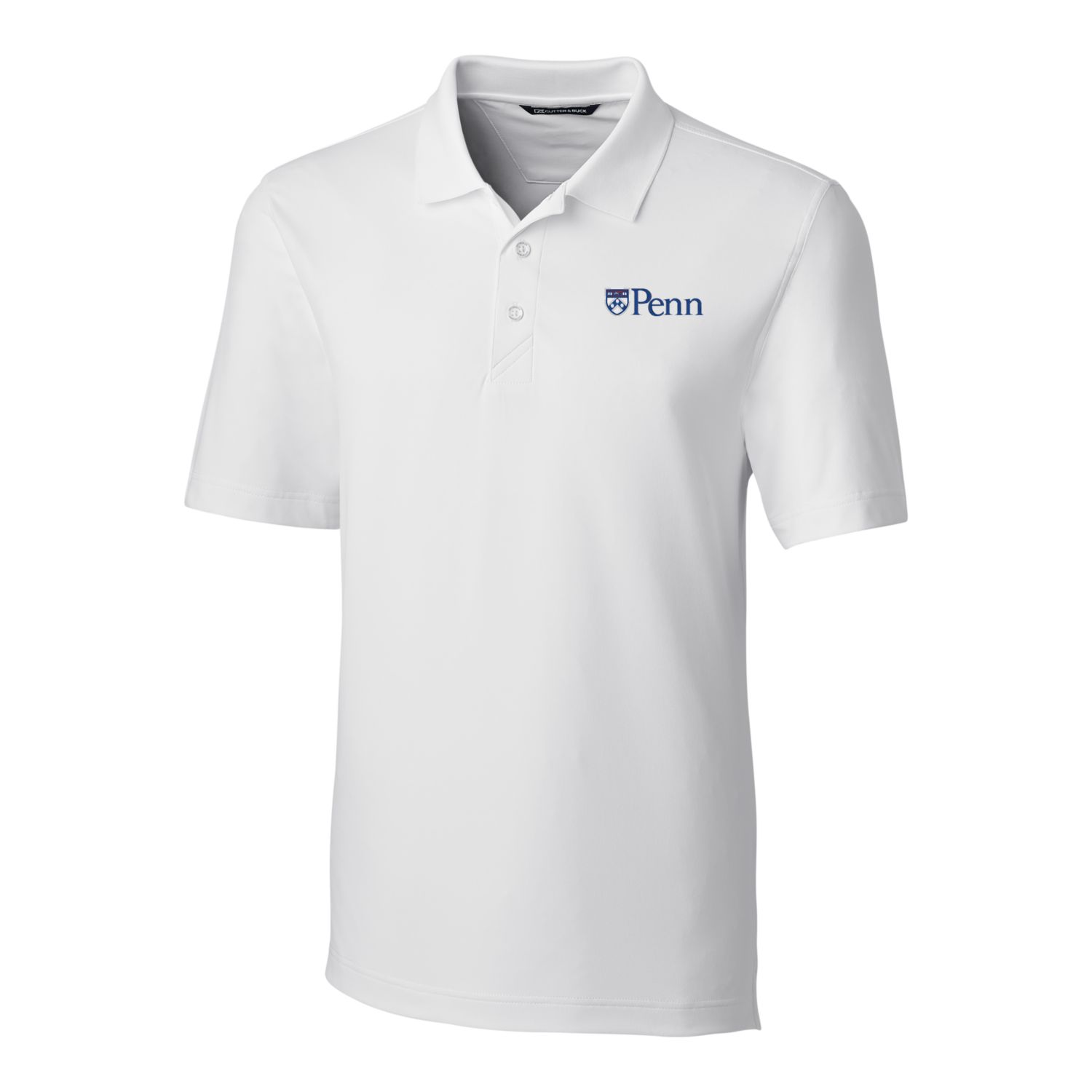Men's Cutter & Buck White Pennsylvania Quakers Big & Tall Forge Stretch Polo - Image 6