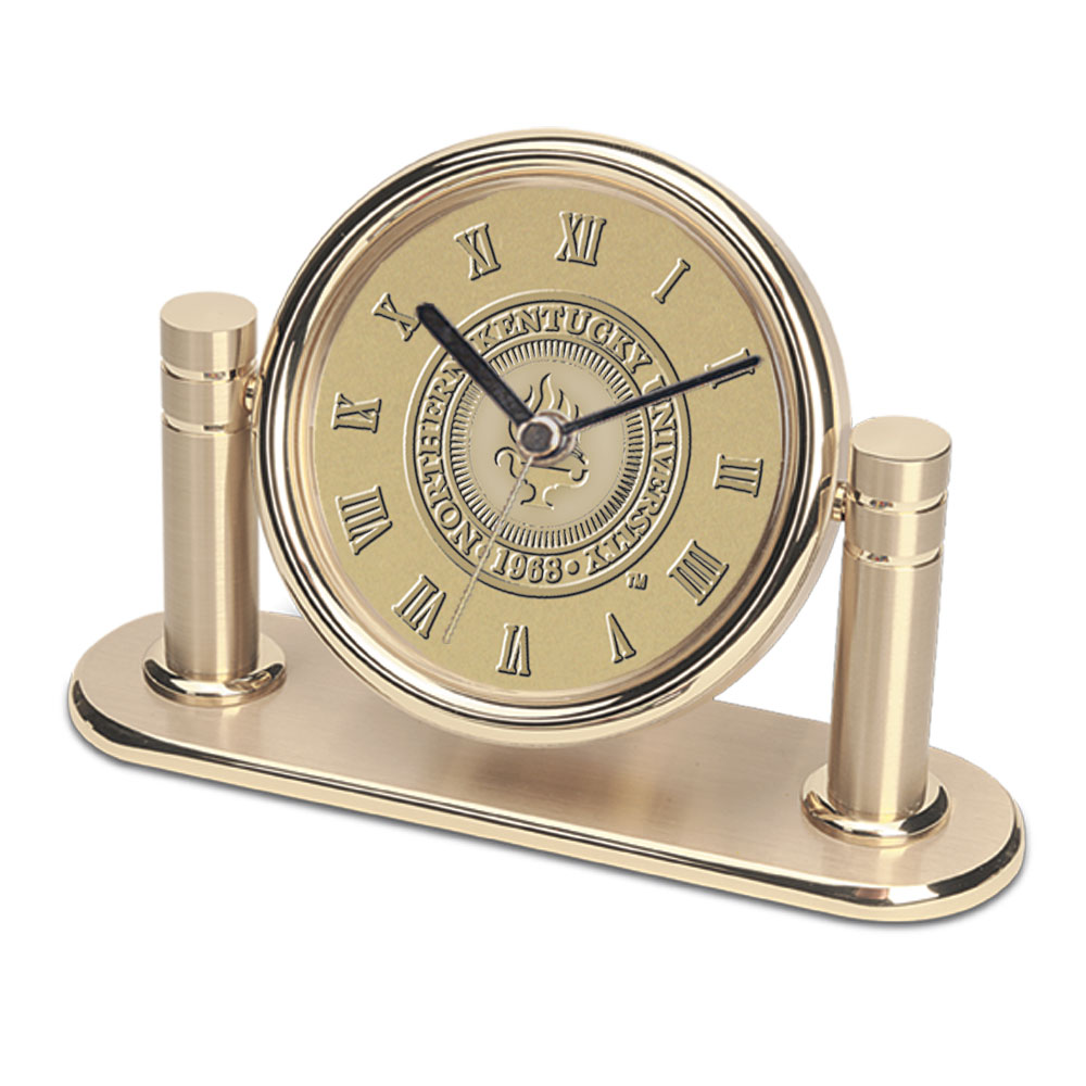 Gold Northern Kentucky University Norse Arcadia Desk Clock