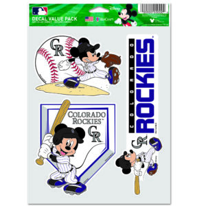 WinCraft Colorado Rockies Disney Mickey Mouse Team 3-Pack Decal Set