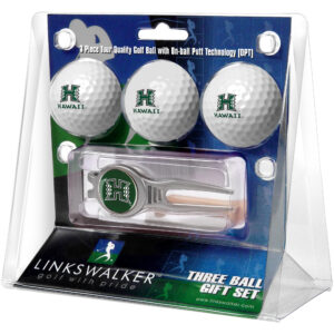 Hawaii Warriors 3-Ball Golf Ball Gift Set with Kool Divot Tool