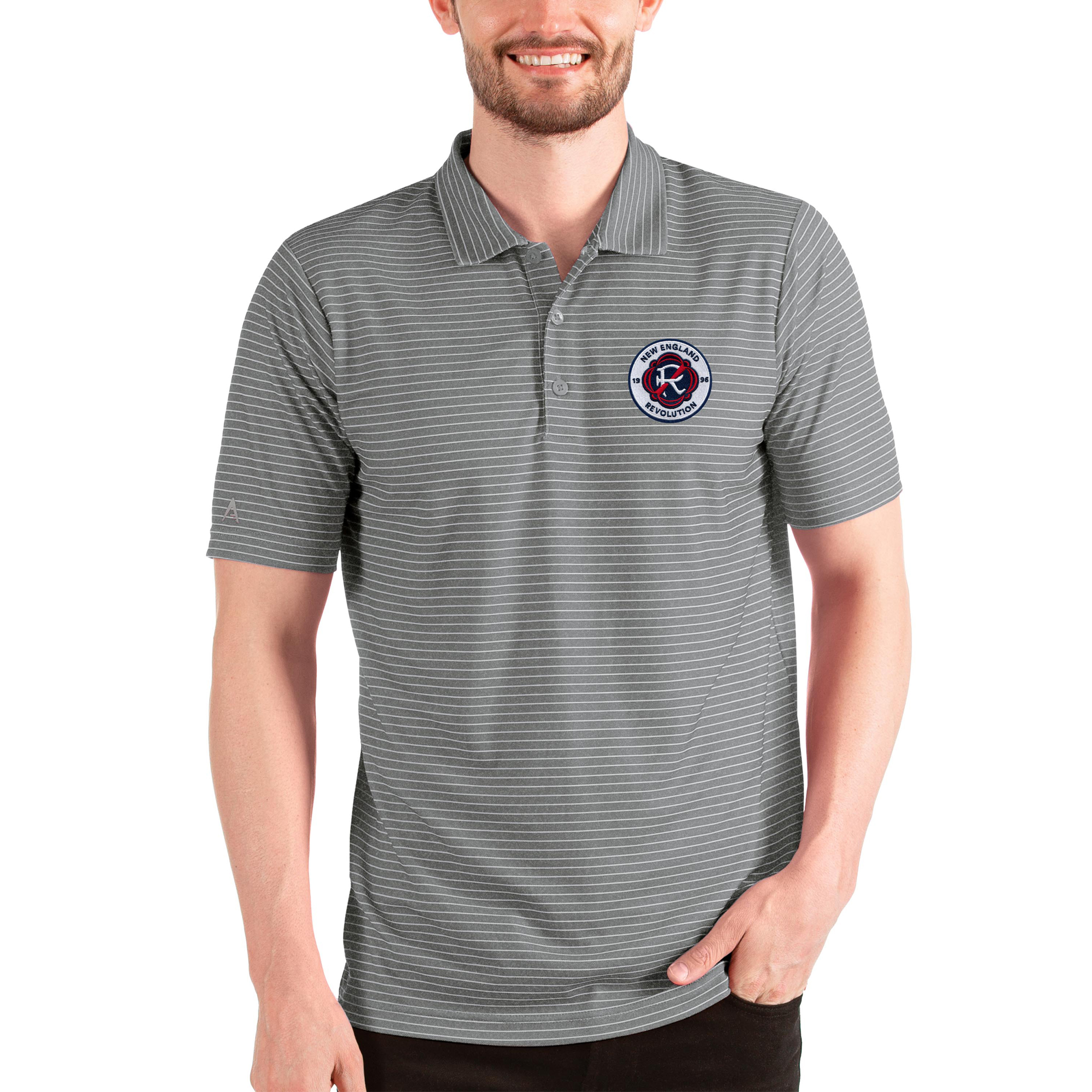 Men's Antigua Steel New England Revolution Esteem Polo
