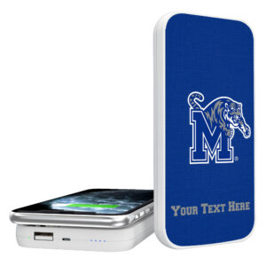 Memphis Tigers Personalized 5000 mAh Solid Design Wireless Powerbank