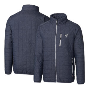 Men's Cutter & Buck Anthracite Fanatics Corporate Rainier Eco Insulated Full-Zip Puffer Jacket
