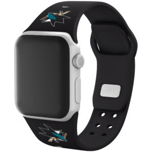 Black San Jose Sharks Silicone Apple Watch Band