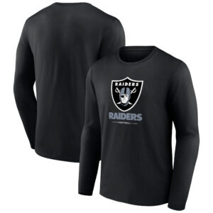 Men's Black Las Vegas Raiders Logo Team Lockup Long Sleeve T-Shirt