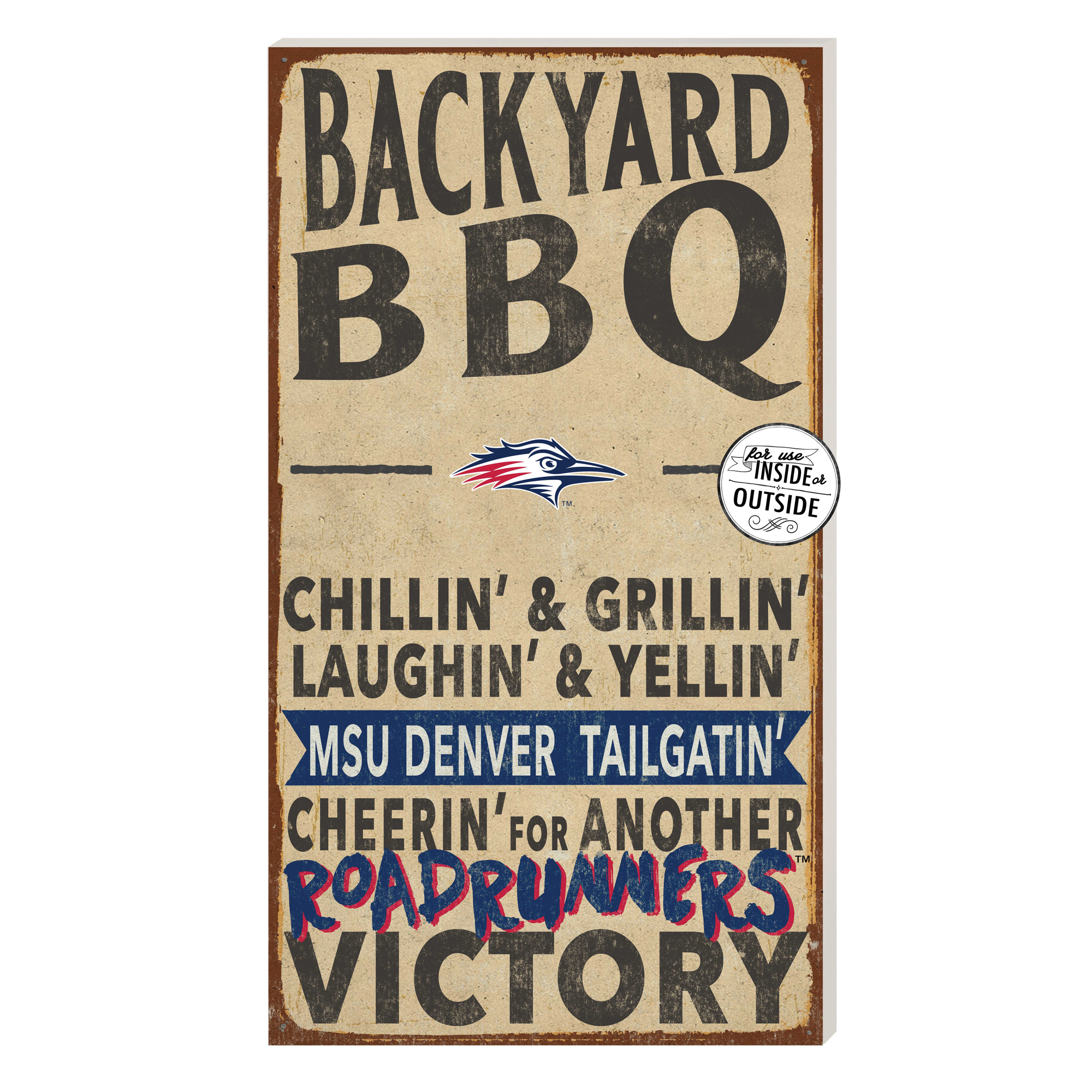 MSU Denver Roadrunners 11'' x 20'' Indoor/Outdoor BBQ Sign - Image 5