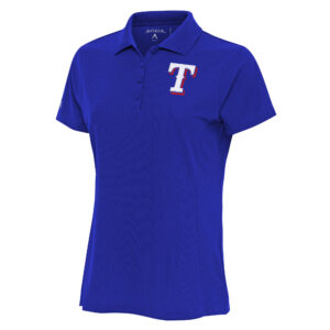 Women's Antigua Royal Texas Rangers Logo Legacy Pique Polo