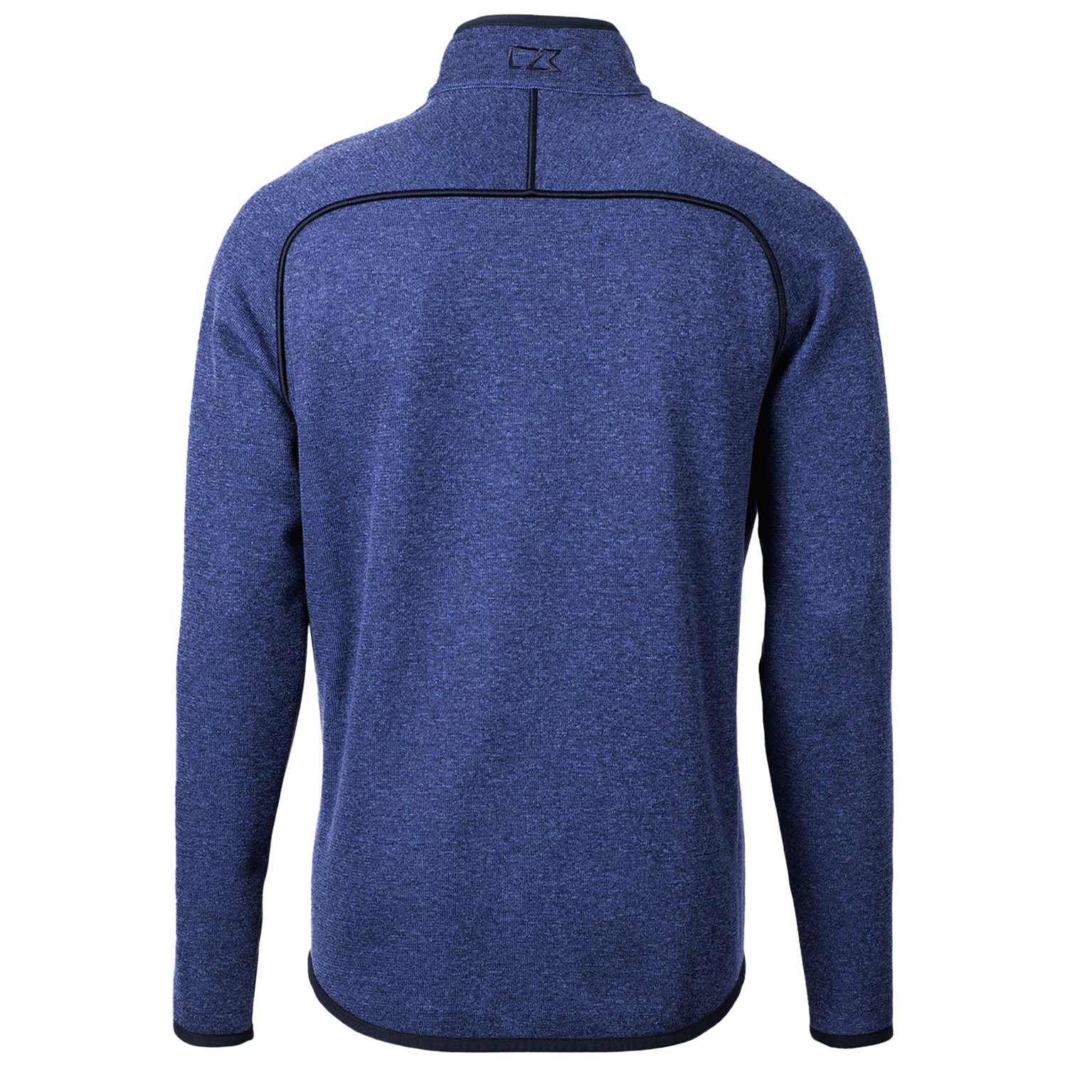Men's Cutter & Buck Heather Royal Kansas Jayhawks Mainsail Sweater-Knit Full-Zip Jacket - Image 7