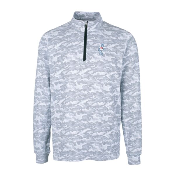 Men's Cutter & Buck Charcoal Houston Texans Throwback Logo Traverse Camo Print Stretch Quarter-Zip Pullover Top - Image 6
