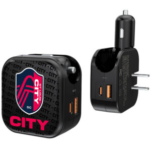 St. Louis City SC Text Backdrop Design USB Charger
