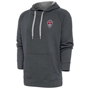 Men's Antigua Charcoal Colorado Rapids Logo Victory Pullover Hoodie