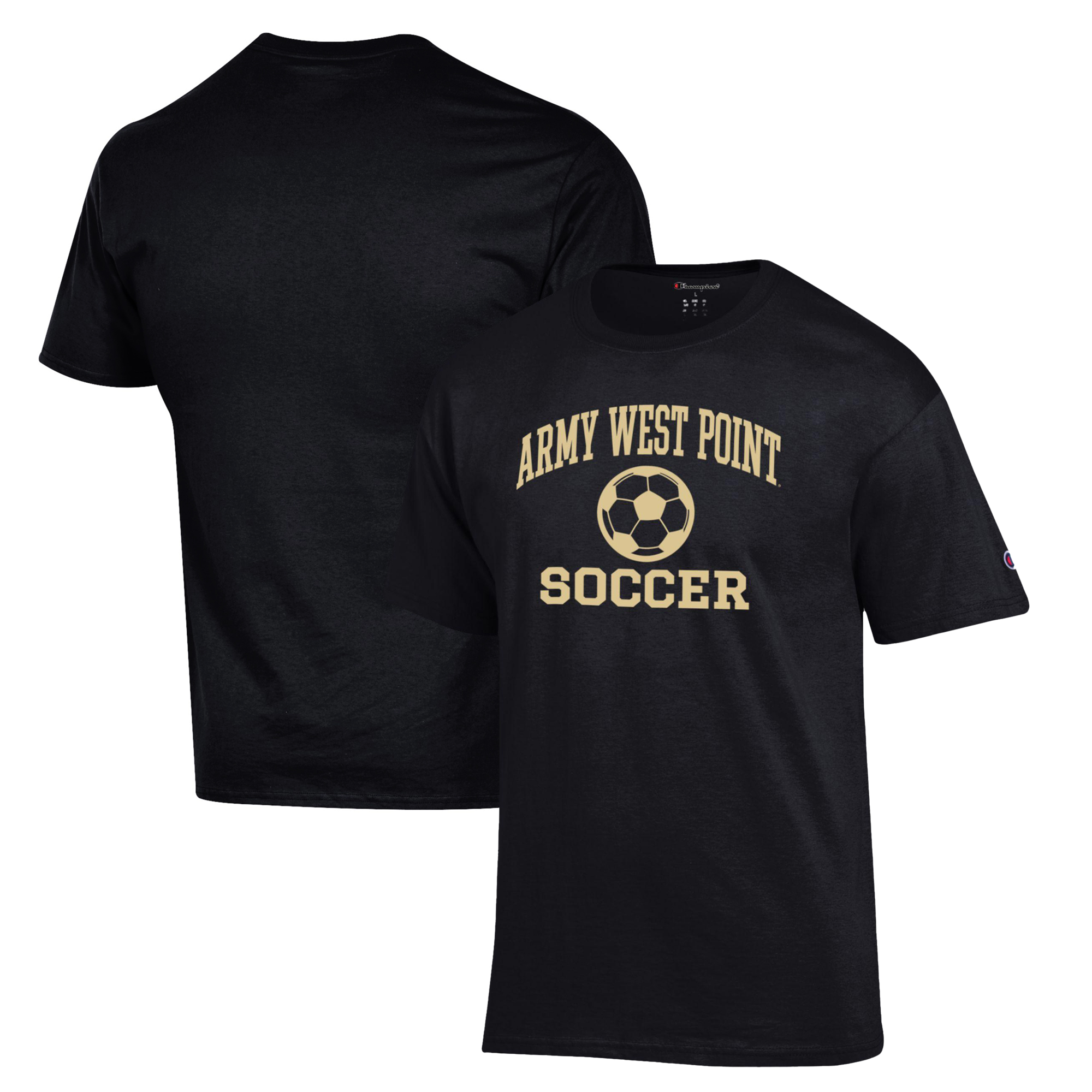 Men's Champion Black Army Black Knights Soccer Icon T-Shirt - Image 2