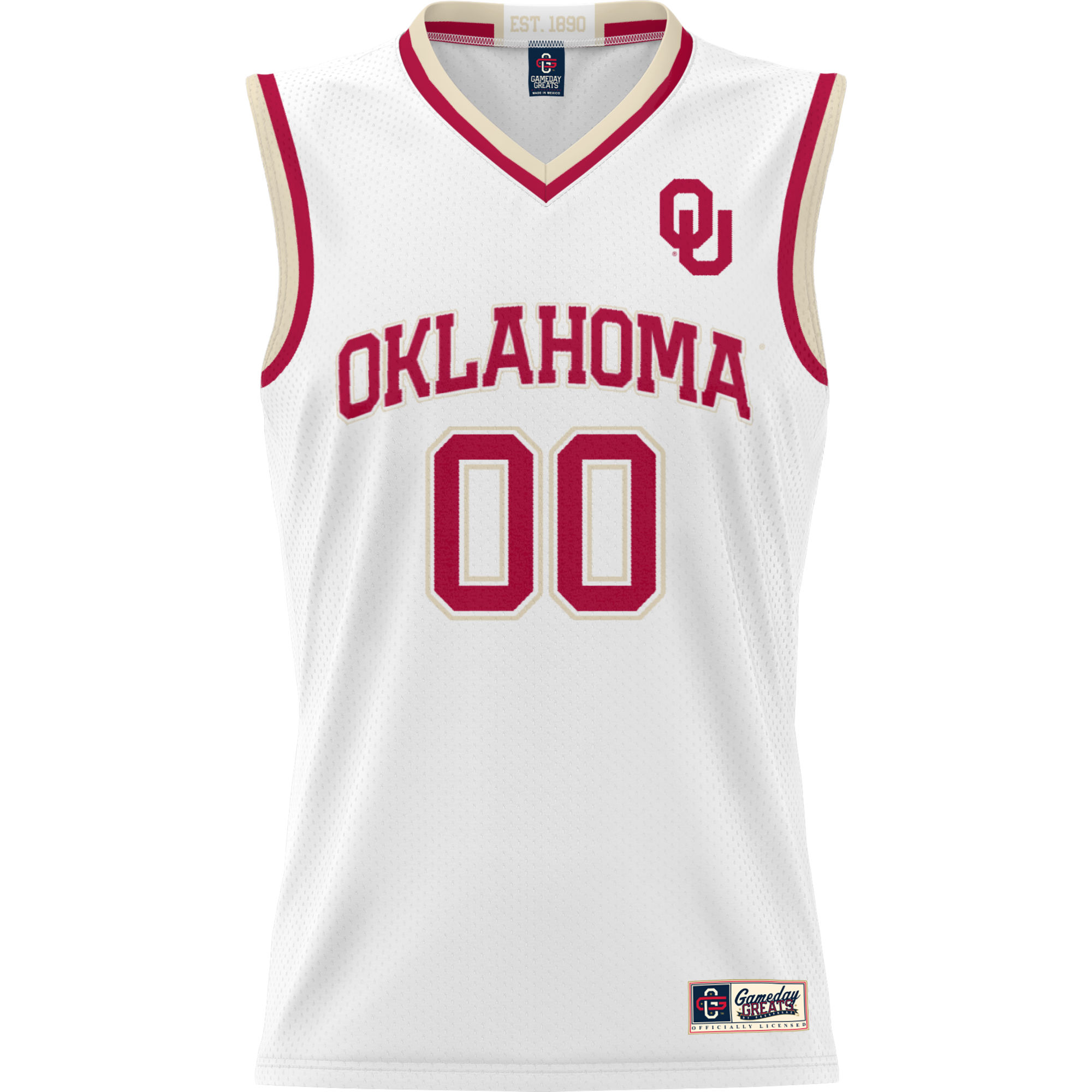 Men's GameDay Greats White Oklahoma Sooners NIL Pick-A-Player Lightweight Basketball Jersey - Image 6