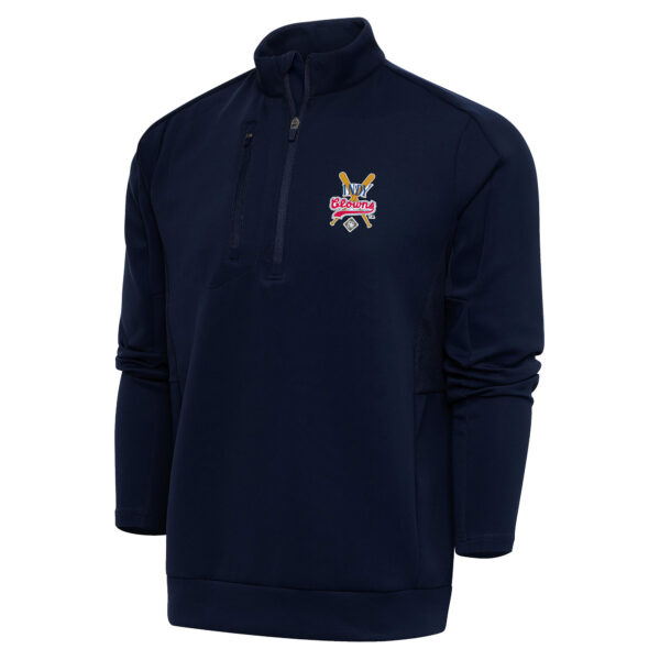 Men's Antigua Navy Indianapolis Clowns Generation Quarter-Zip Pullover Top