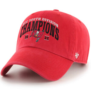 Men's '47 Red Tampa Bay Buccaneers 2022 NFC South Division Champions Clean Up Adjustable Hat