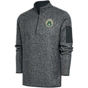 Men's Antigua  Heather Charcoal Wisconsin Herd Big & Tall Fortune Quarter-Zip Pullover Jacket