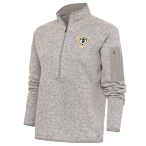 Women's Antigua Oatmeal Fort Wayne Mad Ants Fortune Half-Zip Pullover Jacket