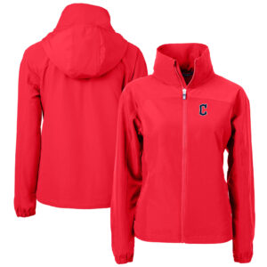 Women's Cutter & Buck  Red Cleveland Guardians Charter Eco Recycled Full-Zip Jacket