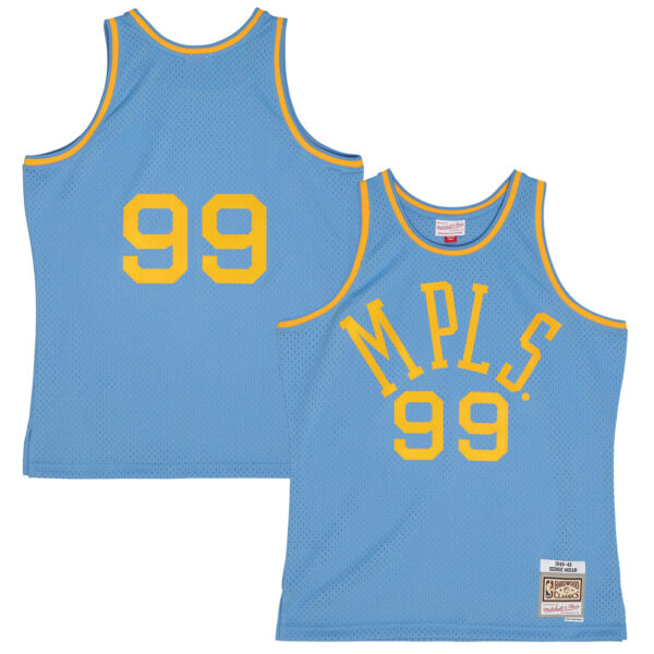 Men's Mitchell & Ness George Mikan Light Blue Minneapolis Lakers 1948/49 Swingman Jersey