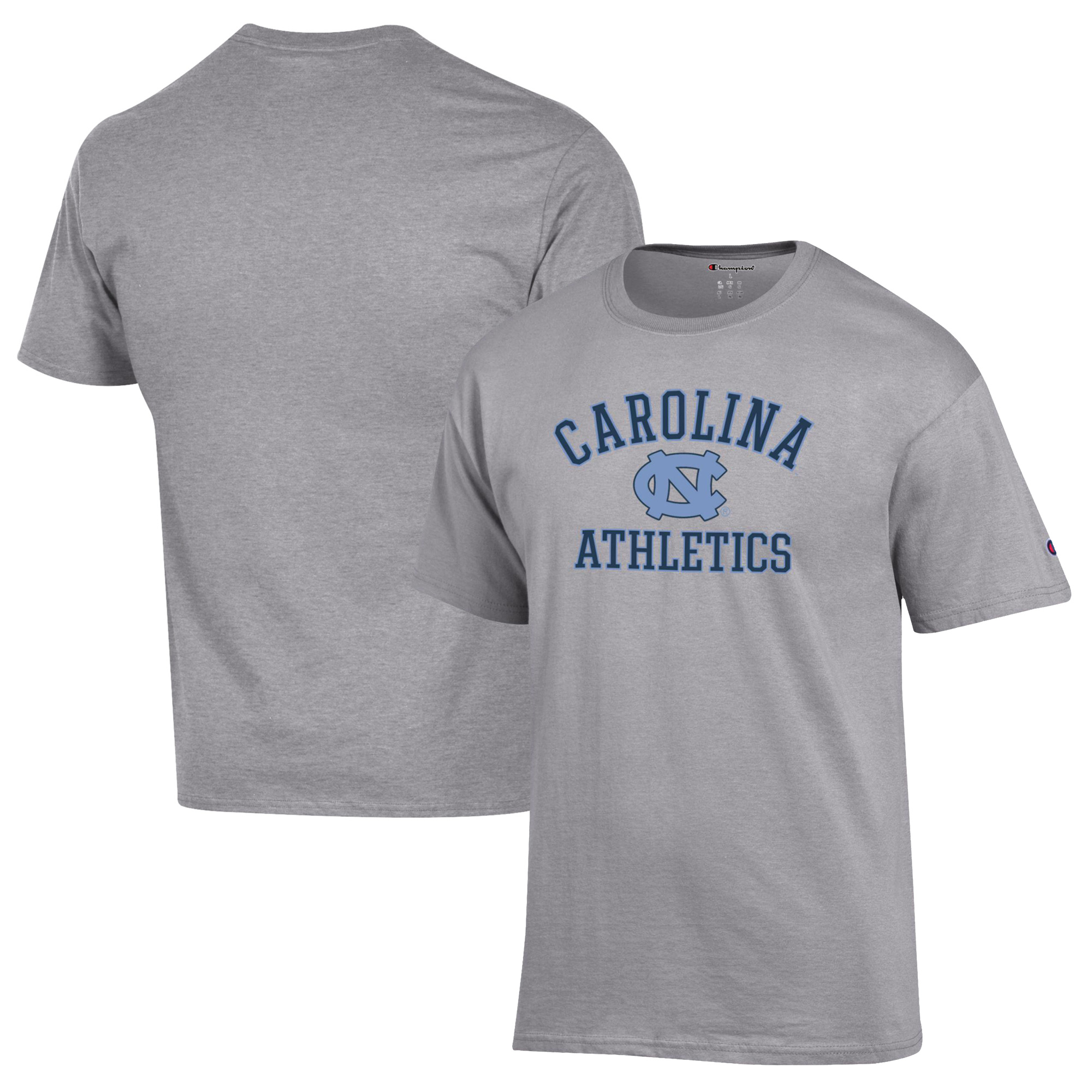 Men's Champion Gray North Carolina Tar Heels Athletics Logo T-Shirt - Image 8