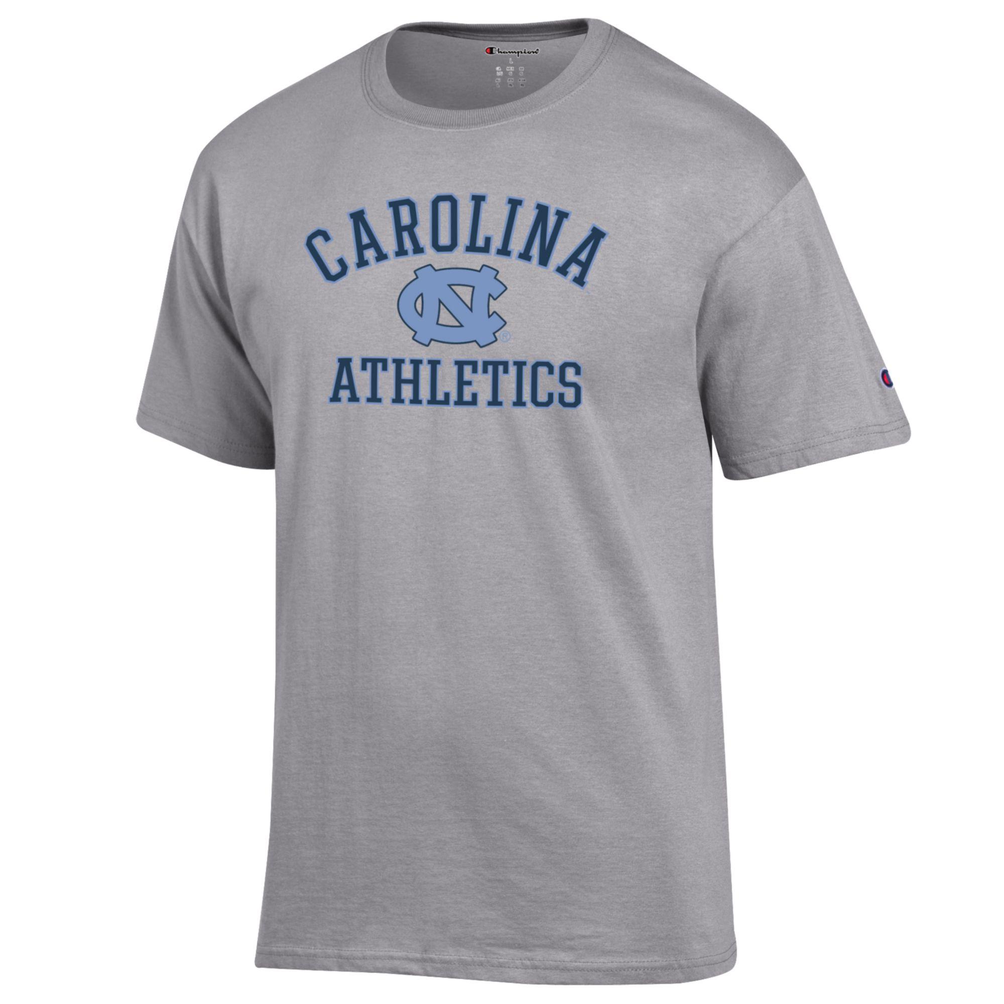 Men's Champion Gray North Carolina Tar Heels Athletics Logo T-Shirt - Image 6