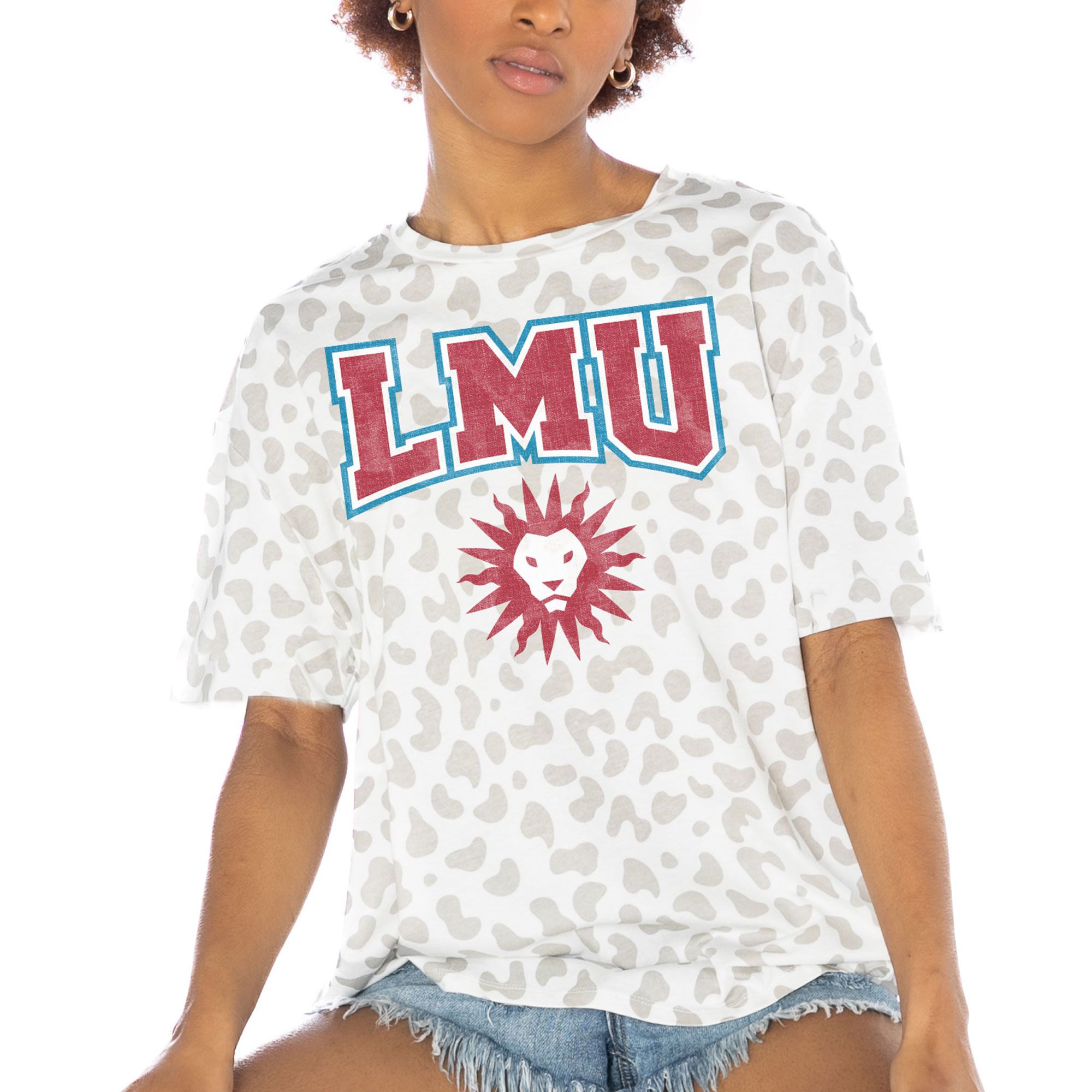 Women's Gameday Couture White Loyola Marymount Lions Crushing Victory Subtle Leopard Print T-Shirt
