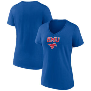 Women's Royal SMU Mustangs Campus V-Neck T-Shirt