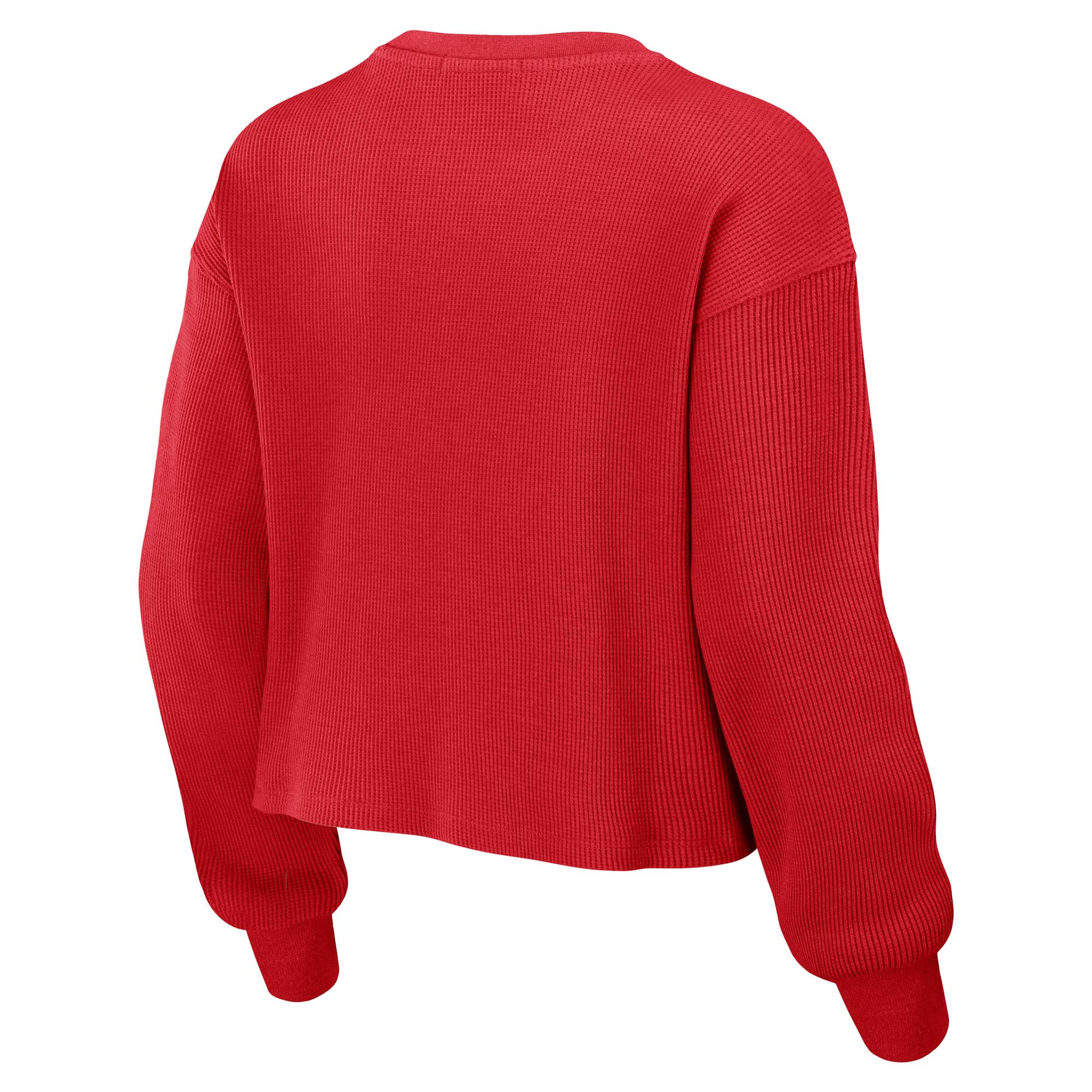 Women's WEAR by Erin Andrews Red Atlanta Falcons Waffle Knit Long Sleeve T-Shirt & Shorts Lounge Set - Image 9