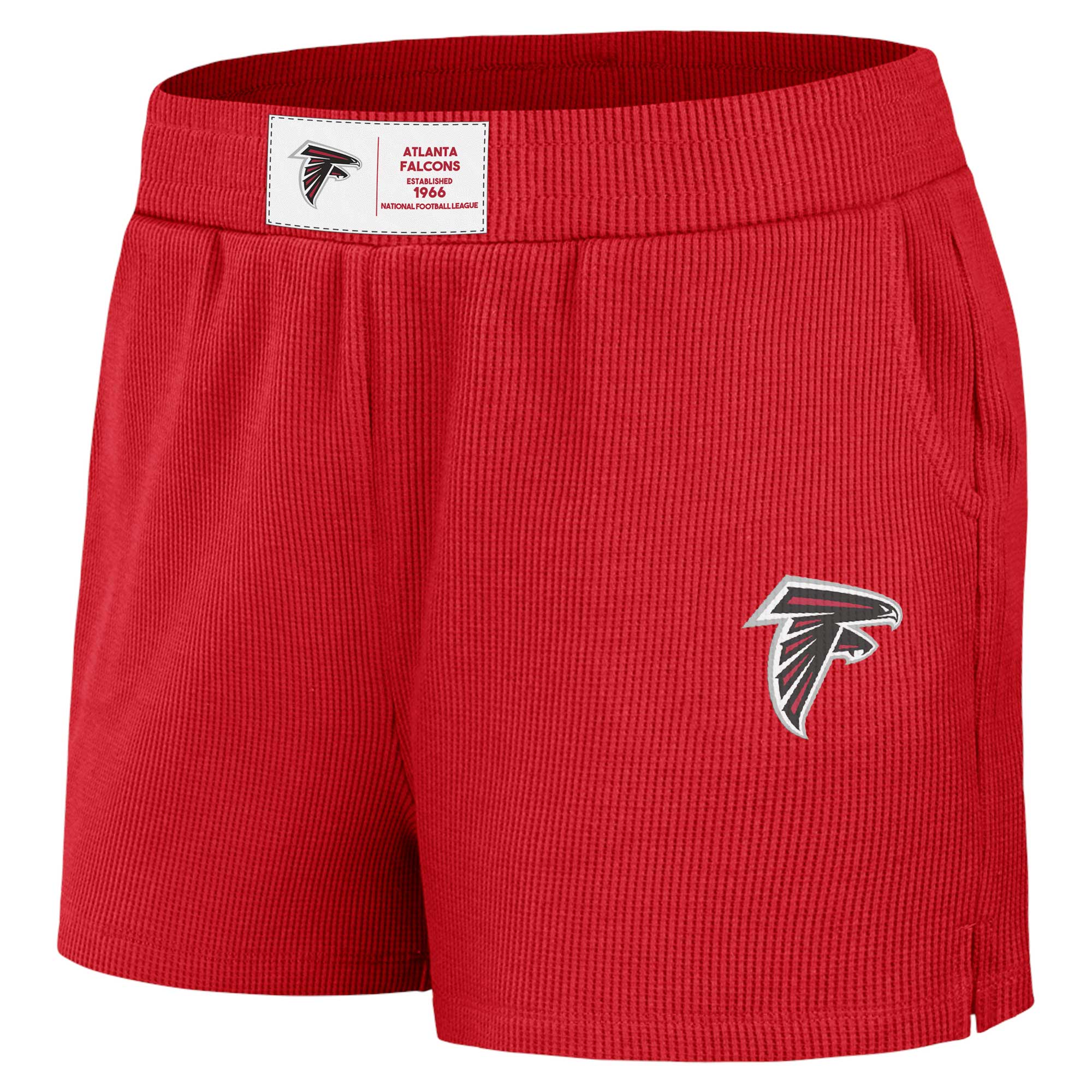 Women's WEAR by Erin Andrews Red Atlanta Falcons Waffle Knit Long Sleeve T-Shirt & Shorts Lounge Set - Image 10