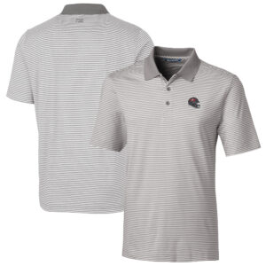 Men's Cutter & Buck  Gray Tampa Bay Buccaneers Helmet Forge Tonal Stripe Stretch Polo