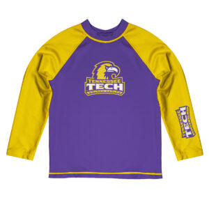 Youth Vive La Fete  Purple/Gold Tennessee Tech Golden Eagles Solid Contrast Contrast Rash Guard