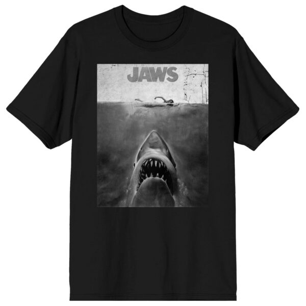 Unisex Black Jaws Distressed T-Shirt
