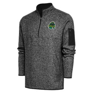 Men's Antigua  Heather Black Eugene Emeralds Big & Tall Fortune Quarter-Zip Pullover Jacket