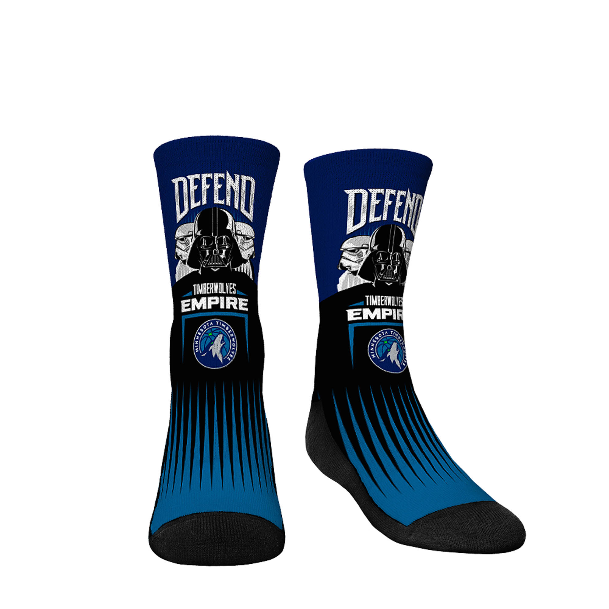 Youth Rock Em Socks Darth Vader & Stormtrooper Navy Minnesota Timberwolves Three-Pack Star Wars Crew Socks Set - Image 4
