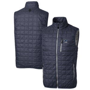 Men's Cutter & Buck  Anthracite Penn State Nittany Lions Alumni Logo Rainier PrimaLoft Eco Insulated Full-Zip Puffer Vest