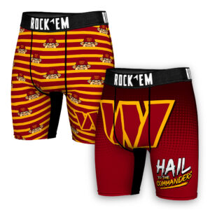 Men's Rock Em Socks  Burgundy Washington Commanders Two-Pack Mascot Slogan Boxer Briefs